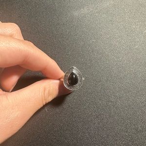 Black Teardrop Ring